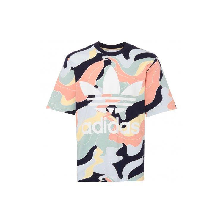 

Adidas Originals Trefoil Aop Повседневная спортивная футболка с круглым вырезом с коротким рукавом Мужские топы с цветочным принтом DN9085