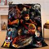 1PC Horror Movie Icons Flannel Blanket Gift, Suitable for Both Men And Women, Soft Ideal for Beds And Sofa, Birthday Or Christmas Gift