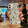 Fir Christmas Tree Aesthetic Clear Phone Case for iPhone 17 16 11 15 14 13 12 Pro Max XS X 7 8 Plus Transparent Back Phone Cover