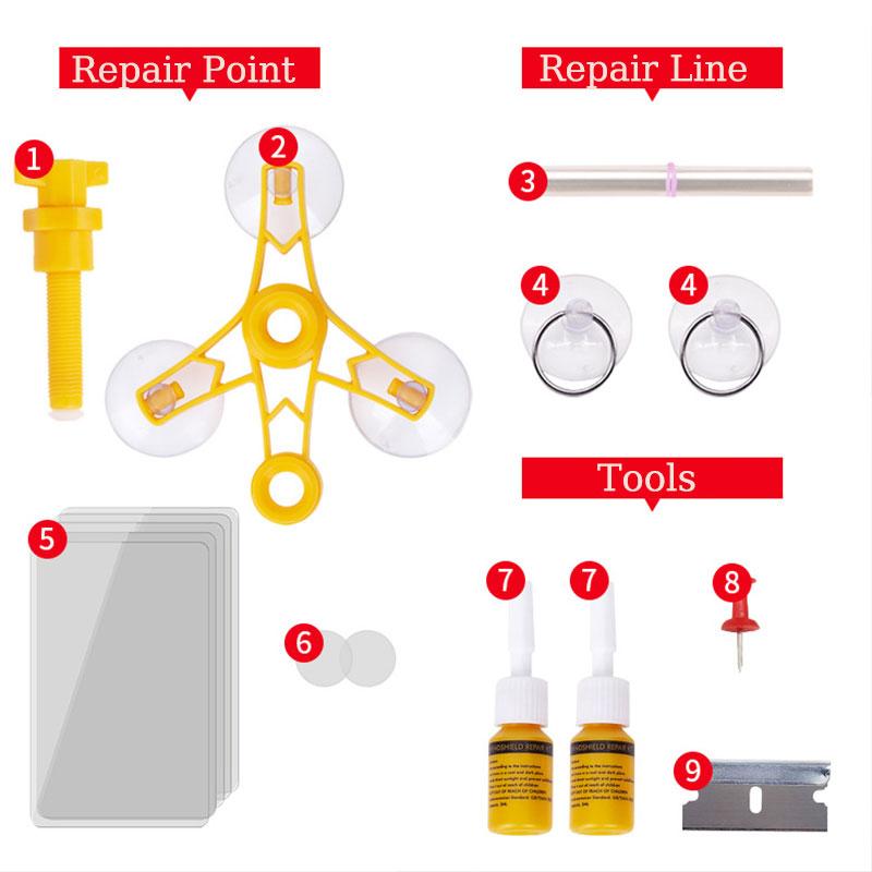 Kleber zur Reparatur von Auto-Windschutzscheiben, Harz-Set zur Reparatur von Autofenstern, Windschutzscheiben-Kratzer, Risswiederherstellung, flüssiger Glashärtungskleber, Autozubehör