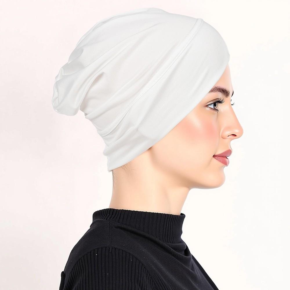 Soft Modal Hijab Caps Elastic Cancer Chemo Hat New Islamic Headband  Women Headwear