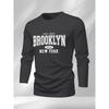 [Long-Sleeve City Print] Vintage Brooklyn New York Long-Sleeve T-Shirt | City Print Top