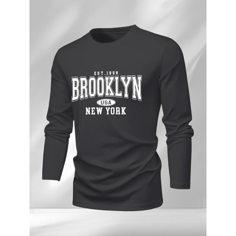 [Long-Sleeve City Print] Vintage Brooklyn New York Long-Sleeve T-Shirt | City Print Top