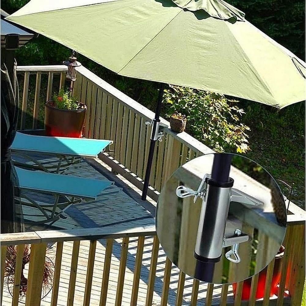 Easy To Install Patio Umbrella Holder Adjustable Umbrella Clip Durable Deck Umbrella Stand Deck