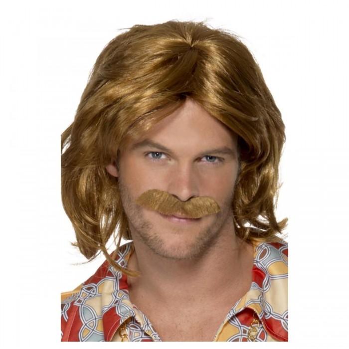 Smiffys Men's 70s Super Trouper Wig & Moustache