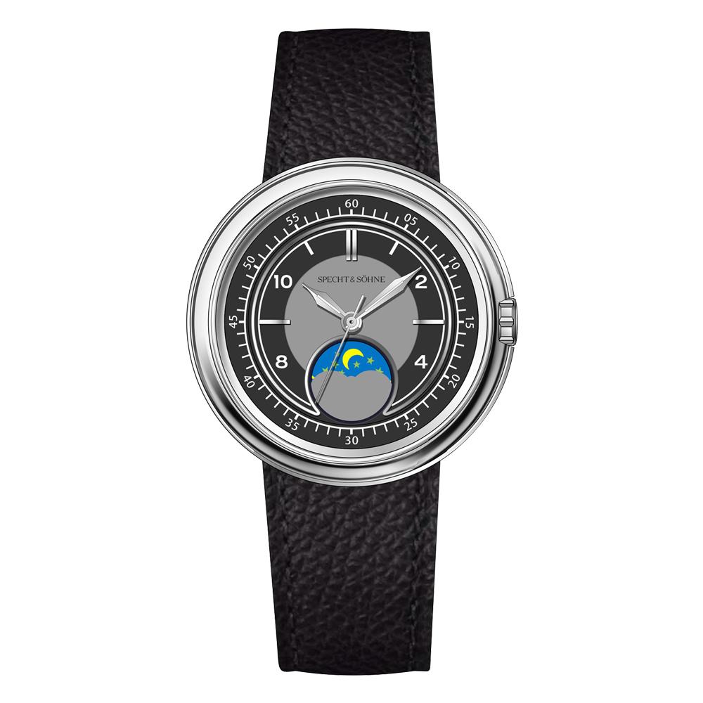 Specht & Söhne 2025 Men's Luxury Quartz Watch Genuine Leather Stainless Steel Japan Moon Phase 40MM Top Hot Wristwatch For Men