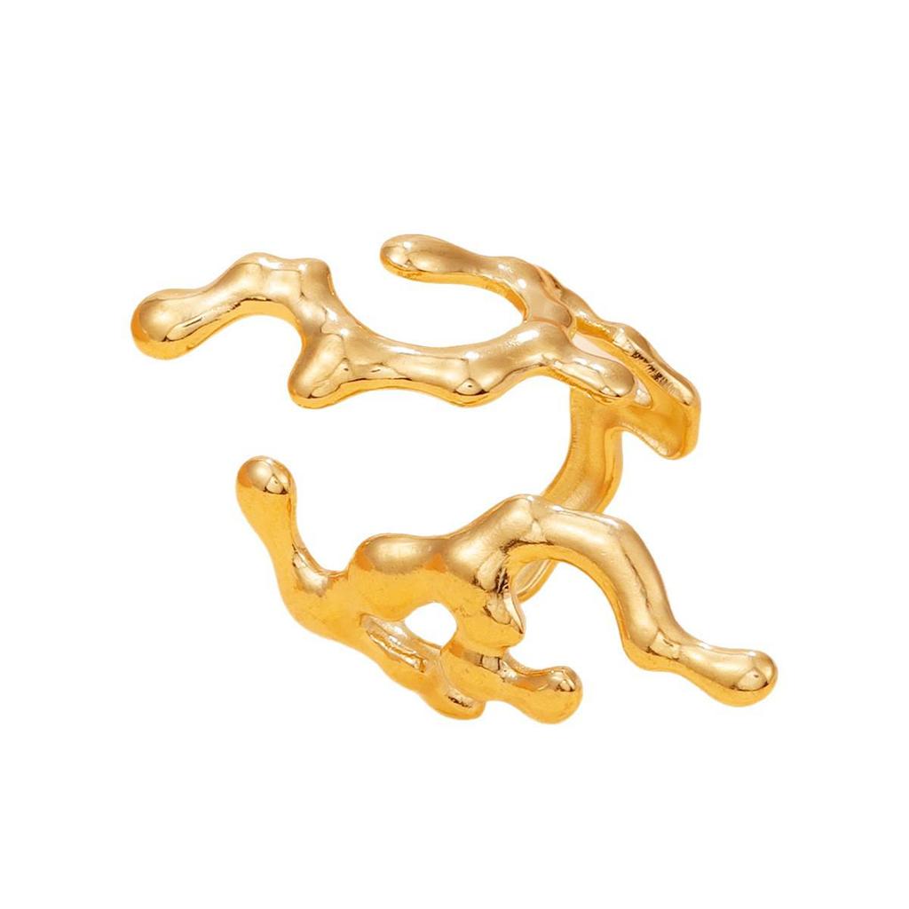 European Ocean Series Coral Stainless Steel Openable Baroque Ring for Women