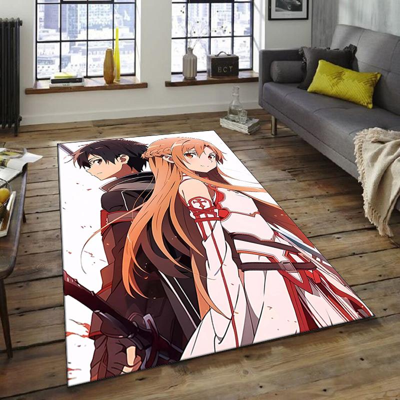 1pc Sword Art Online1 Design Area Rug - Non-Slip, Soft & Cozy Floor Mat for Living Room, Bedroom, Office - Indoor/Outdoor Decorative Carpet