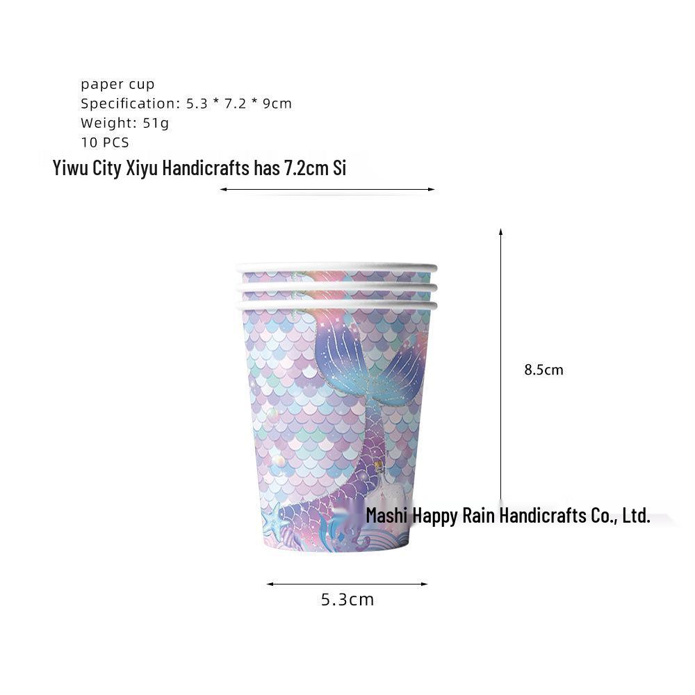 Pink Mermaid Birthday Party Set: Tablecloth, Plates, Cups, Balloons, and Cutlery