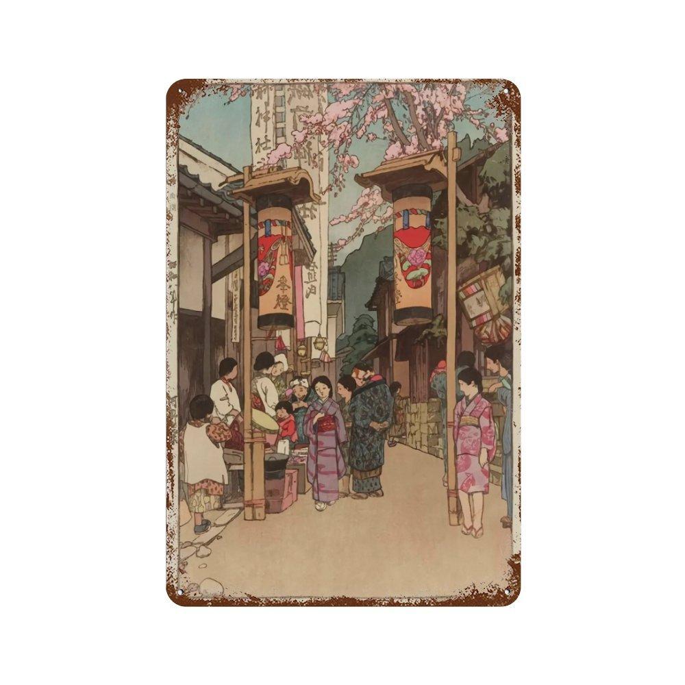 Vintage Japan Art Metal Tin Sign Yayoi Kusama Poster Plaque Katsushika Hokusai Wall Art for Room Club Man Cave Bar Home Decor