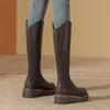 Knight Boots Women's Autumn and Winter New Thick-soled Western Elastic Knee Boots Slim High Boots