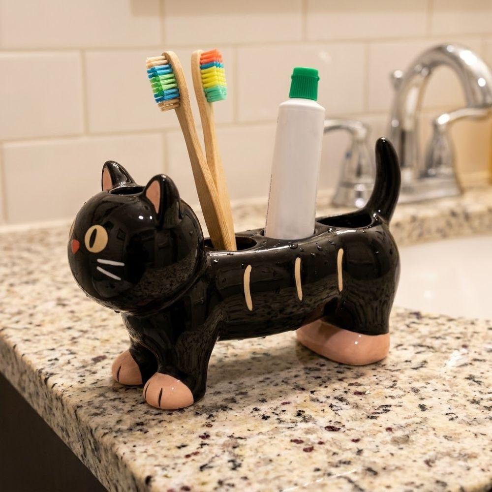 Cat Dog Shape Electric Toothbrush Stand Cartoon Toothpaste Toothbrush Base Washstand Vanity