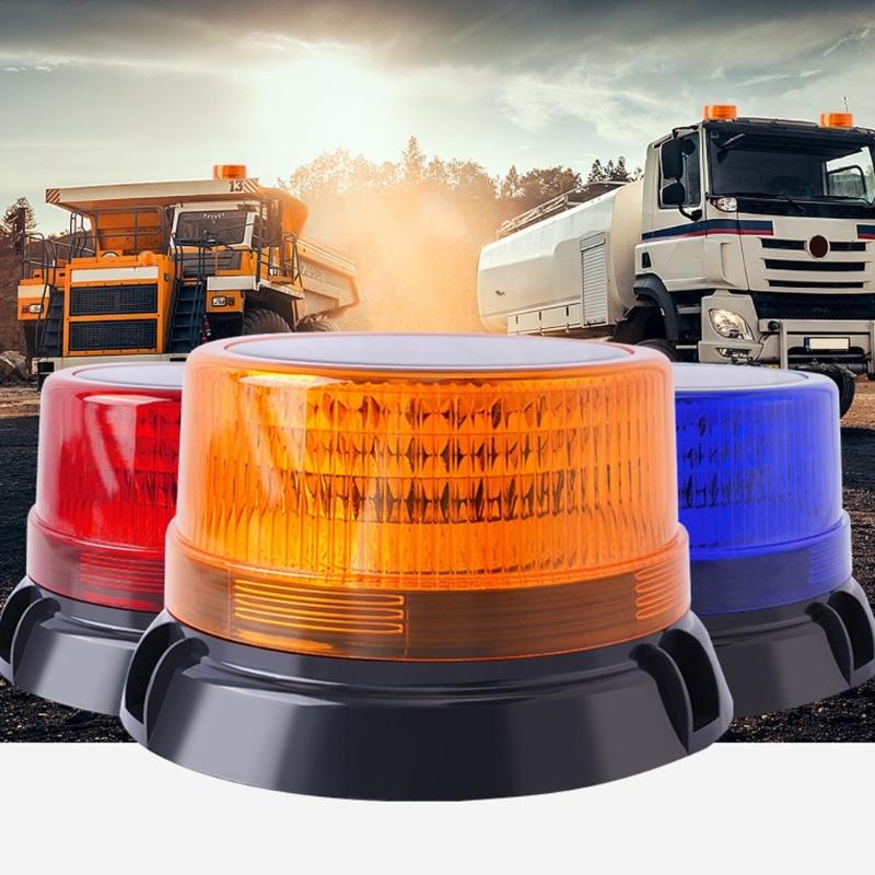Solar Powered Vehicle Emergency Light High Brightness LEDs Warning Light Waterproof Design Magnetic Mount 2 Light Modes