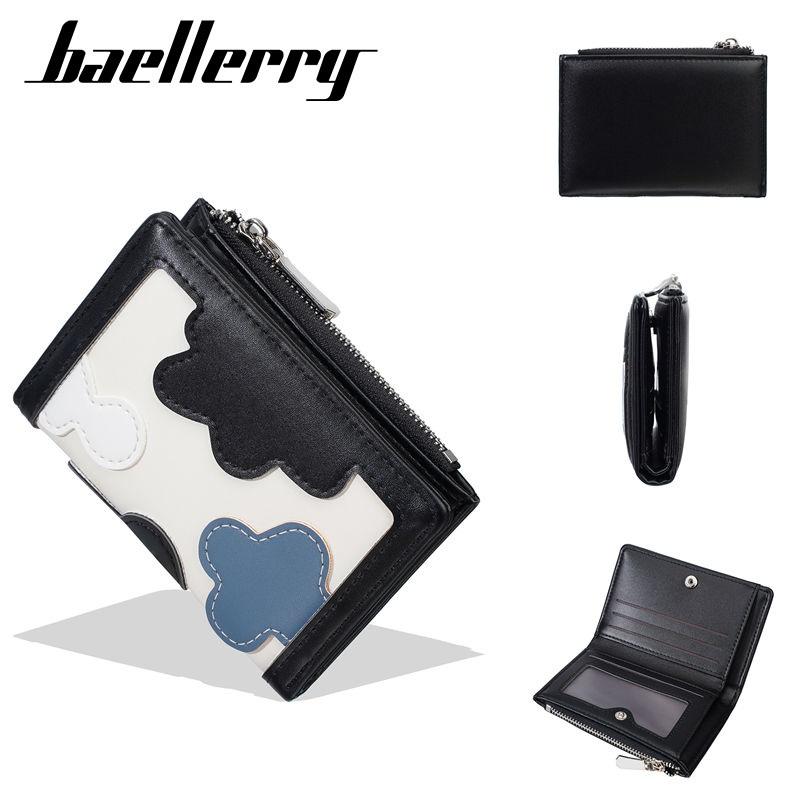 Baellerry Women Fashion Hasp Wallets Artificial Leather Zipper Card Holder Short Coin Purse