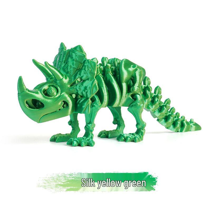Eco-Friendly 3D Printed Dragon and Triceratops Dinosaur Skeleton Ornament Toy Figurine