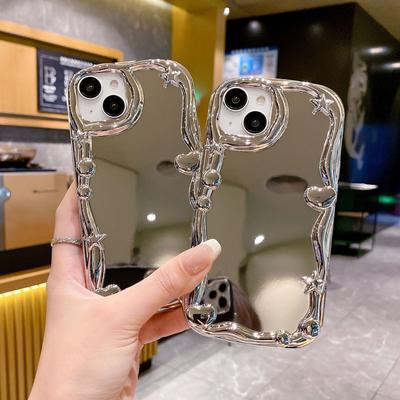 Irregular Electroplating Mirror Suitable for Apple 15 Mobile Phone Case Love IPhone13 16promax Full Cover Soft Shell