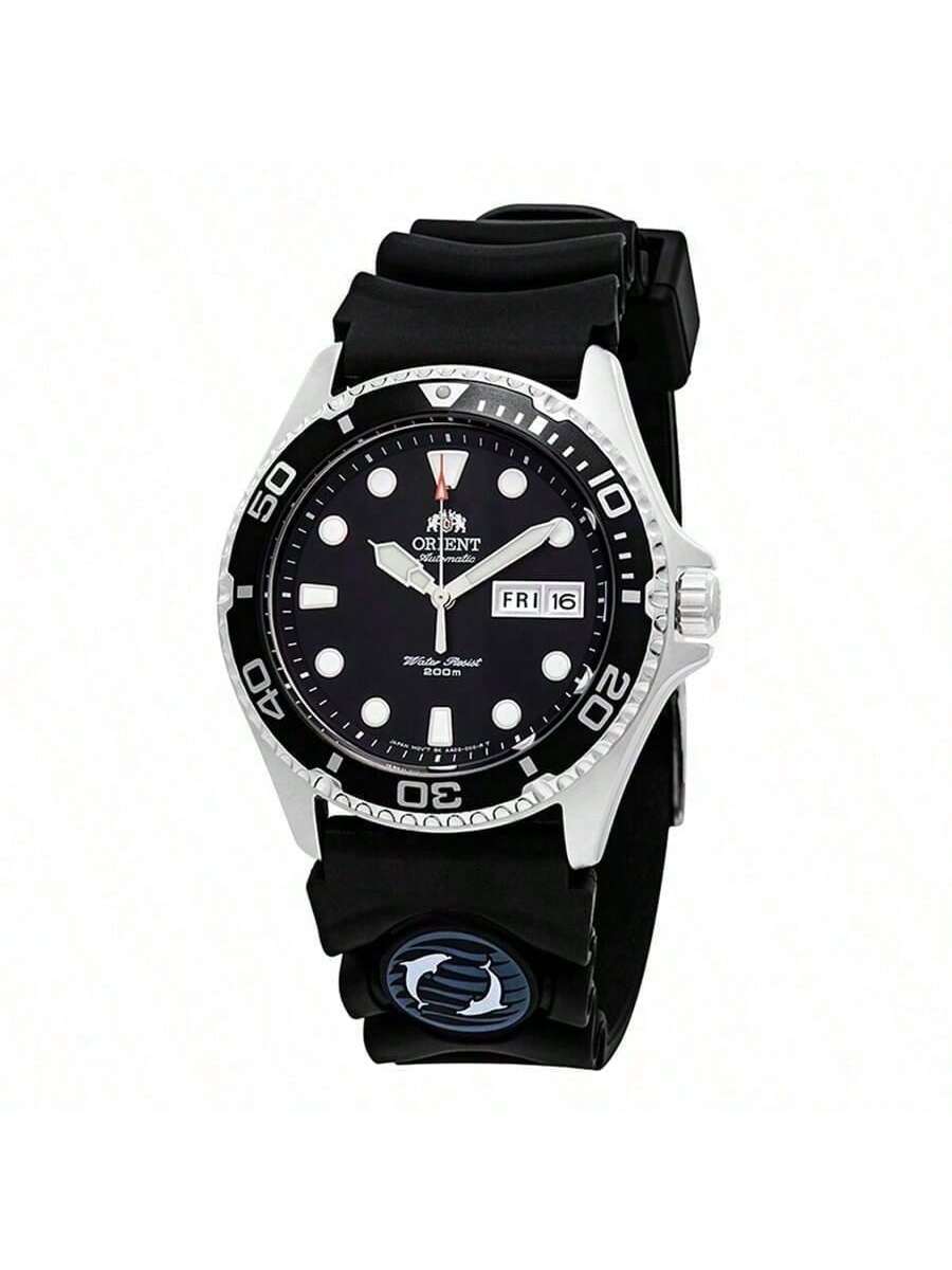

Часы ORIENT полностью автоматические механические мужские водонепроницаемые спортивные часы для дайвинга водяной призрак мужские часы черный циферблат точечная шкала/полимер FAA02007B9