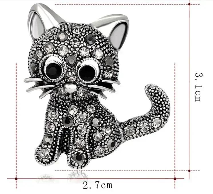 

New Cute Small Creative Party Pin Black Animal Brooch Cute Cat Clothing Pin Garment Suit Clips Antique for Jewelry Accessories