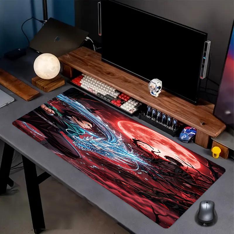 Demon Slayer Print Mouse Pad, Anti‑Slip Desktop keyboard Mat, for PC Laptop Gaming Working Daily Use, Cool Festival Surprise Gift