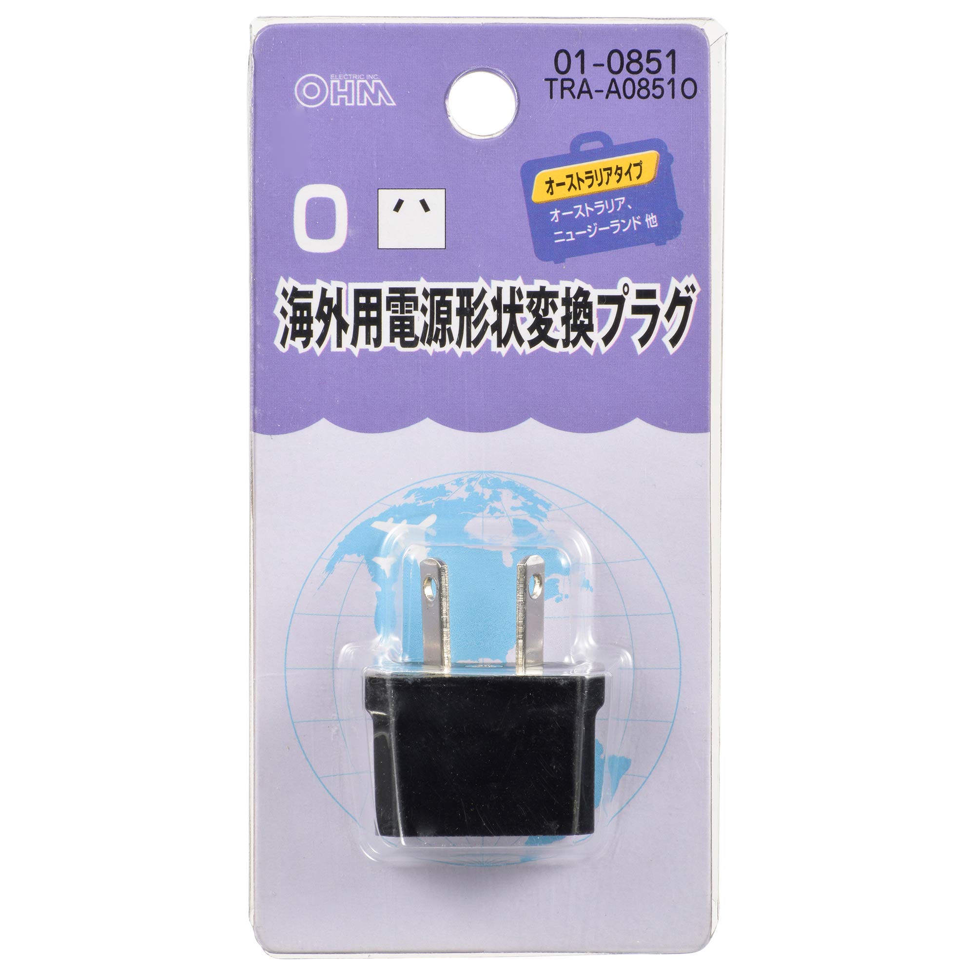 

Ohm Electric Overseas Power Supply Shape Conversion Plug (O Type) TRA-A0851O чорний