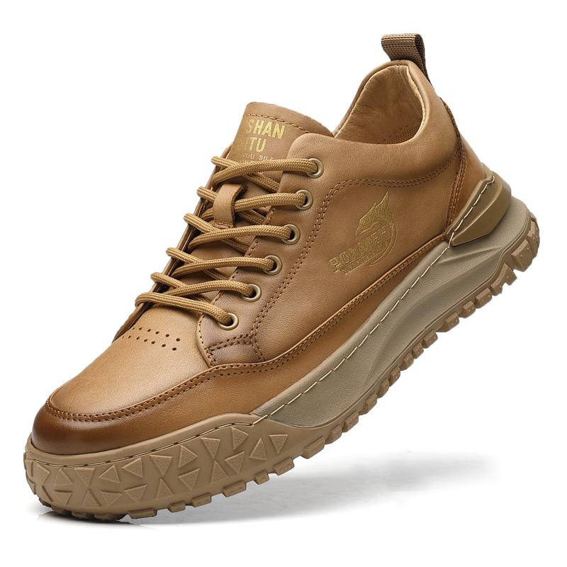 Модные новые роскошные брендовые мужские кроссовки из натуральной кожи и ткани на шнуровке — фото 8