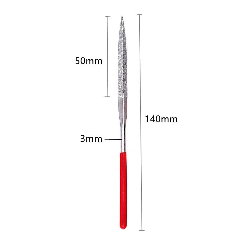 10 ცალი Diamond Needle File Set 3x140mm Min Needle File Kit ქვის შუშის ლითონის კვეთის ხელნაკეთი ხელსაწყოების ნემსის ფაილების ნაკრები