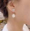 Pearl-set Diamond Love Earrings, Korean Fashion One, Two-wear Temperament Elegant Earrings for Women