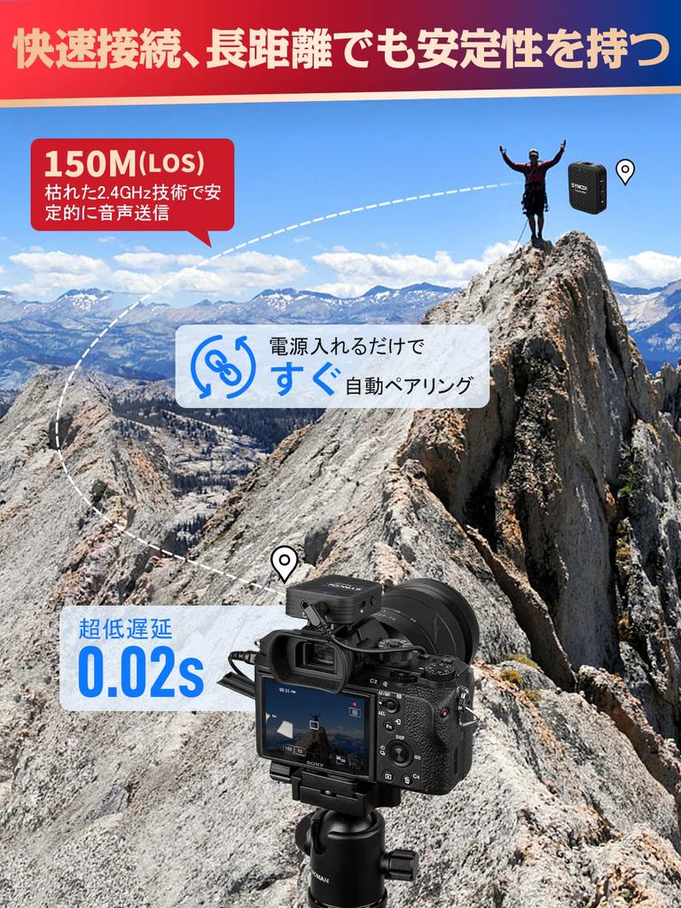 Wireless SYNCO Wireless Pin Microphone for SLR Smartphone Volume Adjustment Mute Function Noise Canceling Set Seminar Pin Microphone for Mic