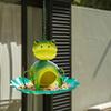 Metal Bird Feeder Frog Shaped Bird Water Bowl Bird Raising Tool Bird Food Dispenser  Tree
