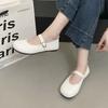 One word with super soft Mary Jane shoes women's 2025 new summer woven breathable shallow mouth single shoes ballet style flats