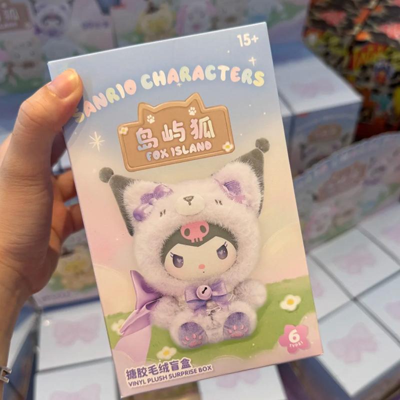 San rio Doll Characters Fox Island Blind Box Cinnamoroll Vinly Plush Pendants Surprise Box My Melody Anime Doll Mystery Bag Toy