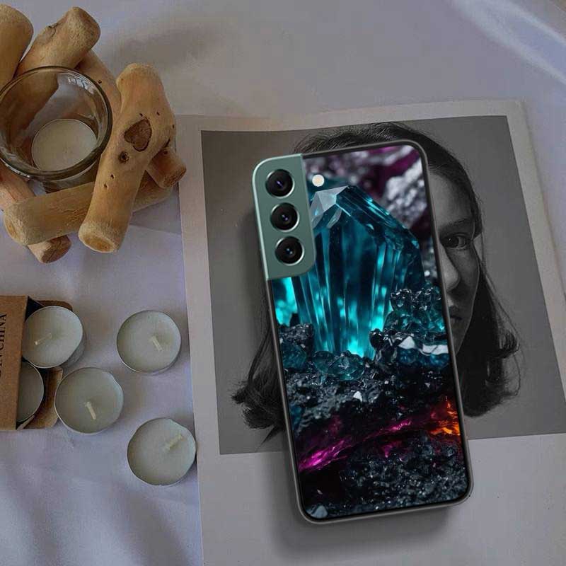 Natural Crystal Diamonds Phone Case For Samsung Galaxy S22 S25 Ultra S21 S10 Plus S26 Edge S20 S23 S24 FE Cover Silicone Sof