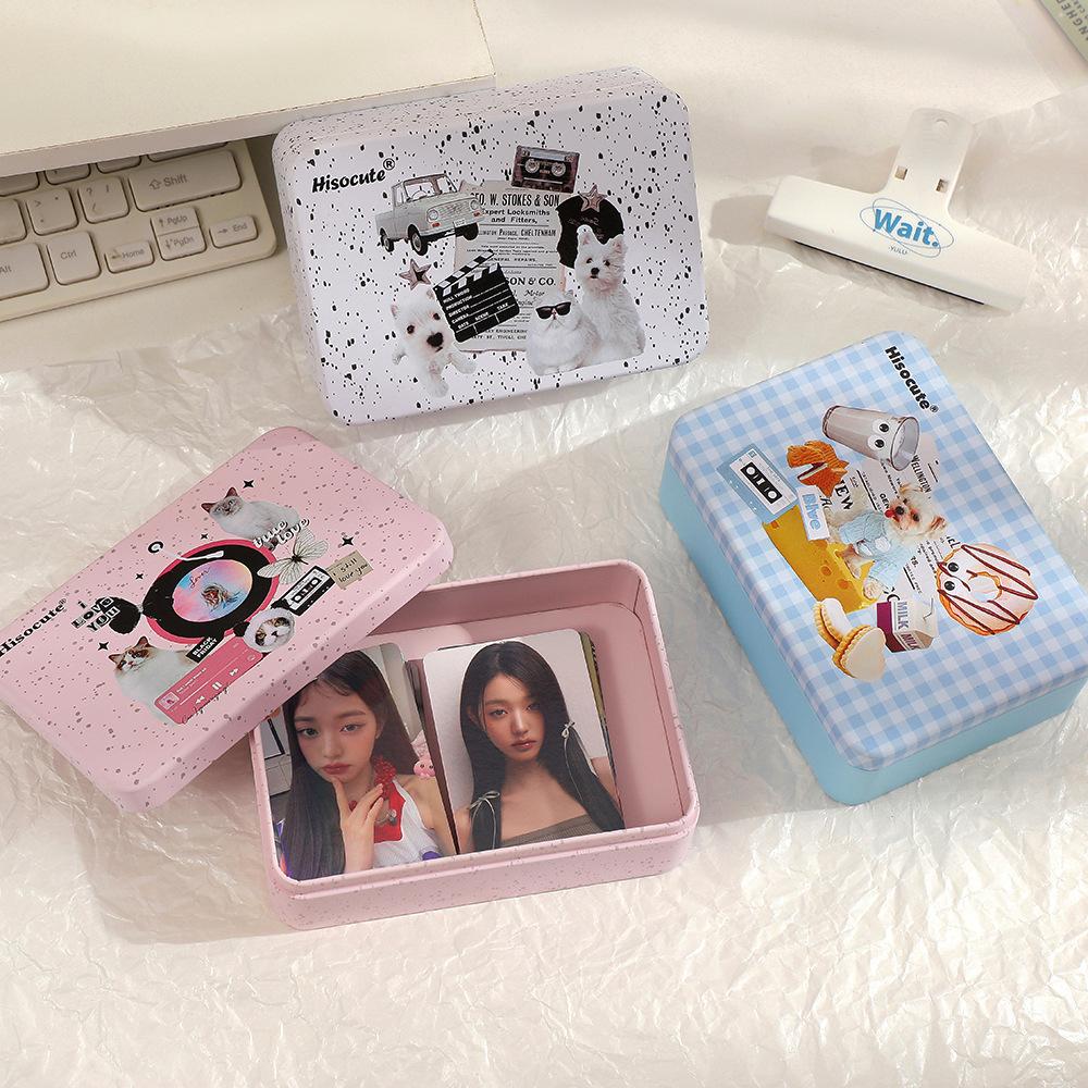 Desktop Storage Box Hand Account DIY Material Large Capacity Storage Box Idol 3 Inch Photo Cover Storage Iron Box Self-Printing Photo Organiser