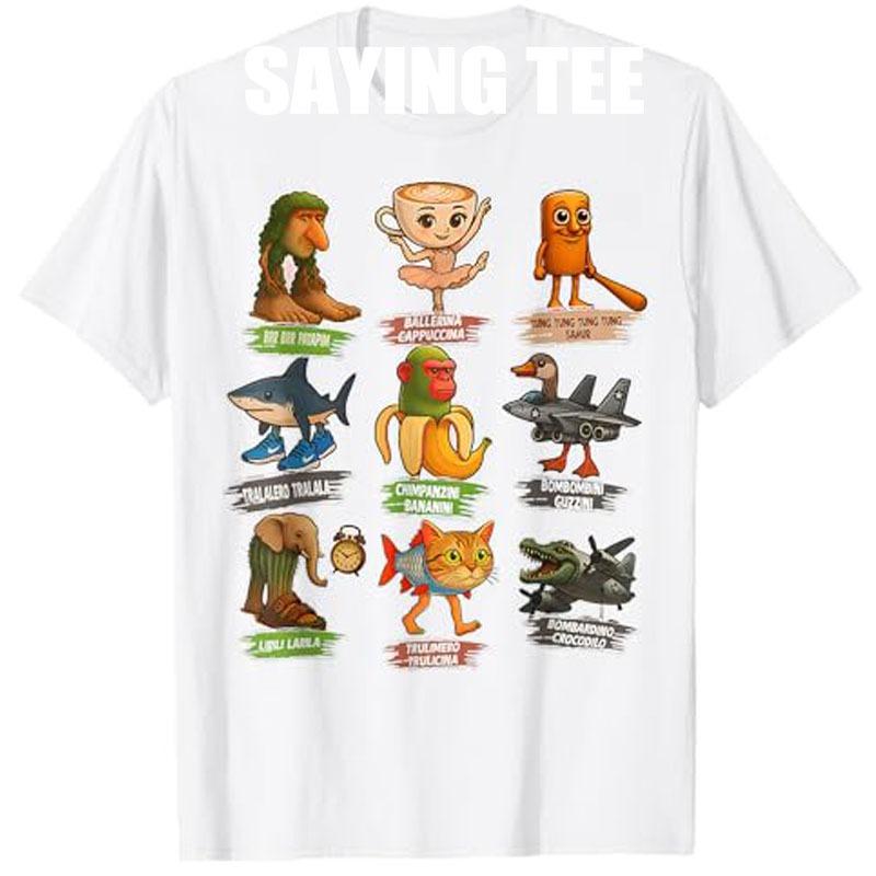 

Итальянский маразм Мем Смешной Все Маразматичные Животные Юмор Футболка Милый Y2k Дизайн Графический Наряд Мода для мальчиков Оригинальный Подарок 130