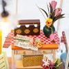 AEE4-DIY Garden House Book Nook Shelf Insert Miniature Building Kits Wooden Doll House Flower Garden Room Bookshelf