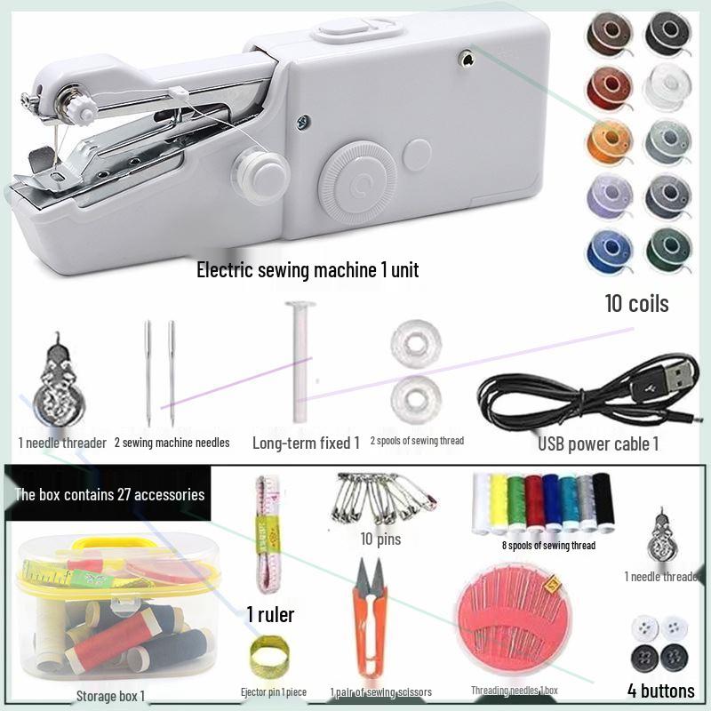 Deutsche Importierte Tragbare Handheld Elektrische Nähmaschine - Multifunktionale Mini für DIY und Dicke Stoffe