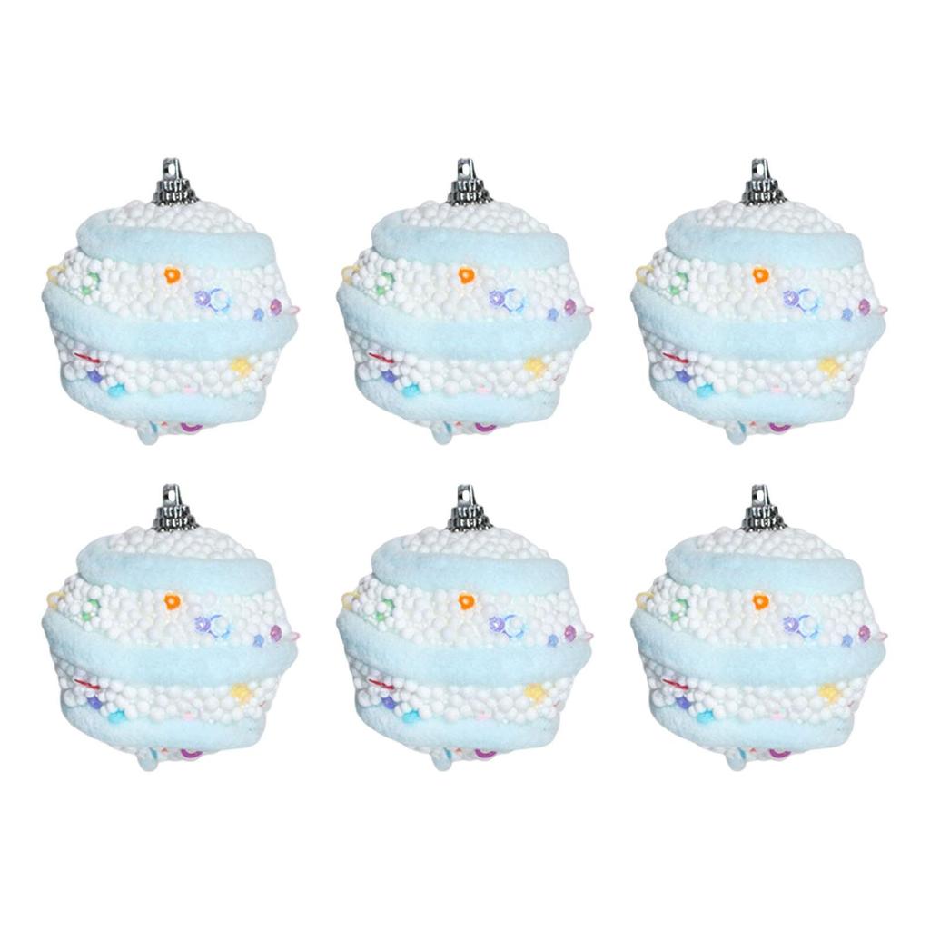 6Pcs Christmas Balls Ornaments Set Portable Christmas Tree Decorations Charm Pendants for Yard Celebration Mall New Year Decor
