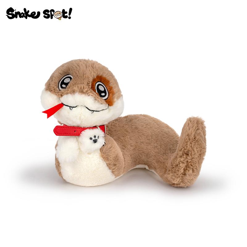 Cartoon Creatief Schattige Puppy Slang Pluche Pop Kussen Hoge Kwaliteit Authentiek Liefde Gele Hoed Slang Pluche Speelgoed Huisdecoratie about 20cm S