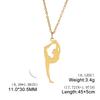 Unift Edelstahl Sport Damen Halskette Läuferin Rhythmische Gymnastik Mädchen Silhouette Anhänger Mode Geburtstag Schmuck Großhandel