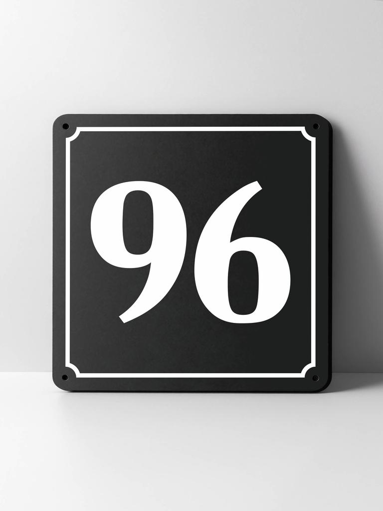 Metal House Number Sign, Black White Contrast, Outdoor Wall Decor for Home Street