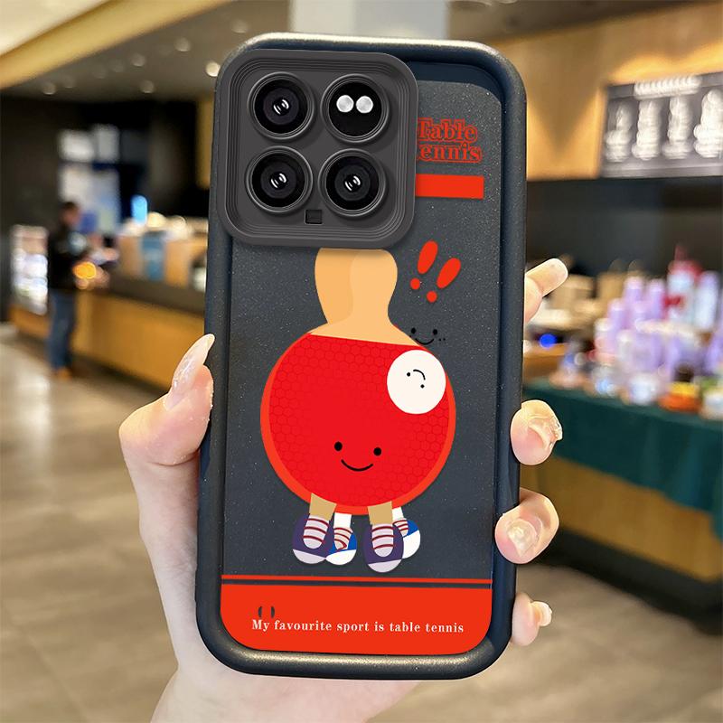 Cute Table Tennis Cartoon TPU Phone Case for XiaoMi 14 13 12 11T Pro 13 12 11 Lite Poco F6 F5 X5 X3 Pro Silicone Shockproof Case