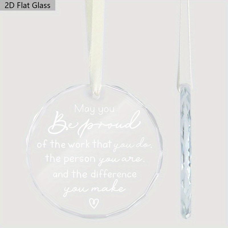 1pc Employee Appreciation Gifts for Women Men, Boss Day Thanksgiving Day Christmas Glass Ornament