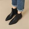 Fashion New Autumn Winter Women Boots Fashion Pointed Toe Chelsea Boots for Women Short Boots Women Chunky Heel Botas De Mujer Brown