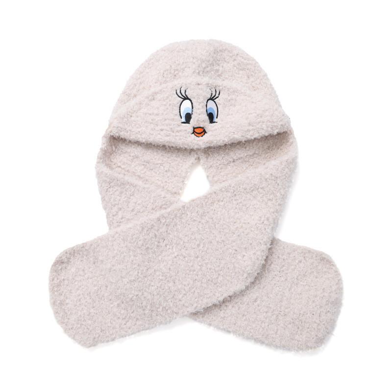 

Winter Plush Duck Knit Hat With Scarf For Girls And Women бежевий