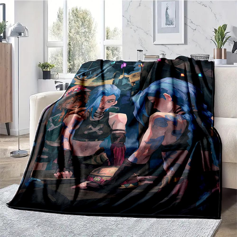 Jinx Theme Printed Blanket - Perfect for Couch, Bed, Travel & Outdoor Use | Machine Washable, Cozy & Durable.