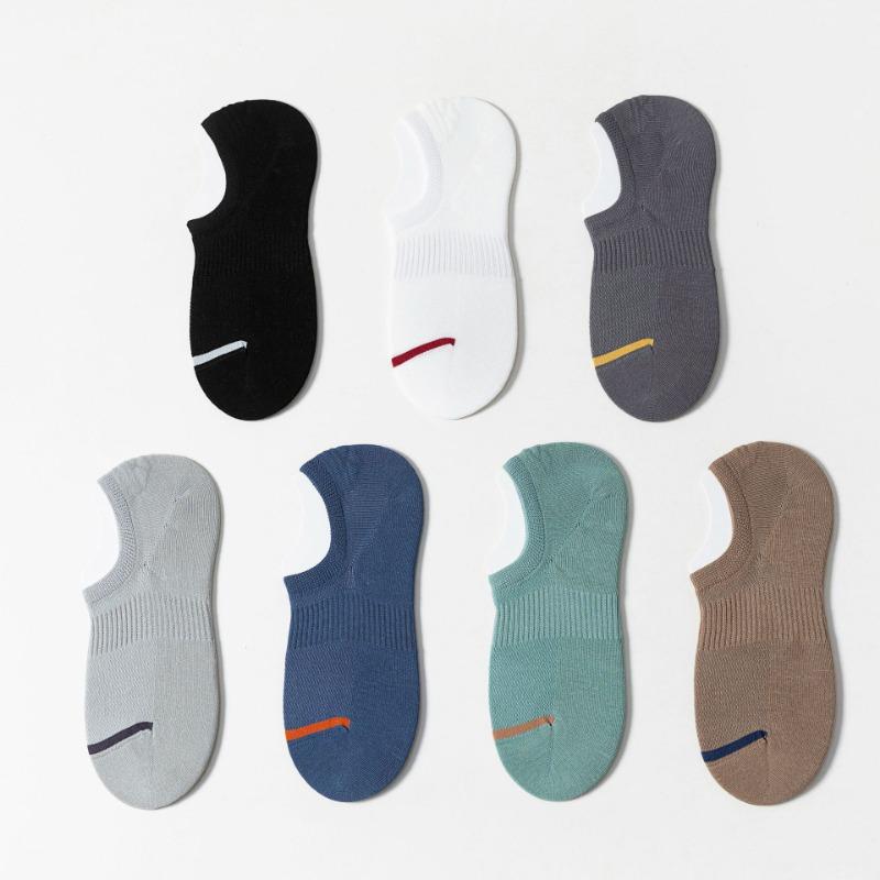 Men's Summer Cotton Versatile Non Slip Mesh Breathable Waist Sports Shallow Mouth Invisible Boneless Boat Socks