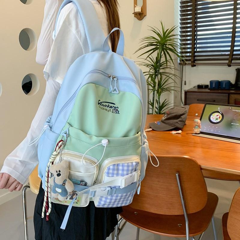 Schoolbag student two-dimensional cute casual schoolbag female versatile student backpack simple student bag fashion casual backpack