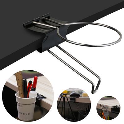 Creative Desk Table Stand Storage Rack Office/Home Drink Cup Holder Clip Black