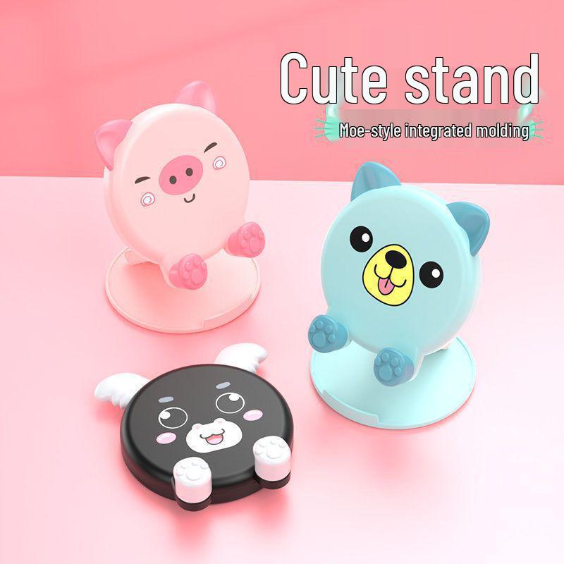 Creative Folding Desktop Phone & Tablet Holder - Portable, Adjustable, Cartoon Design