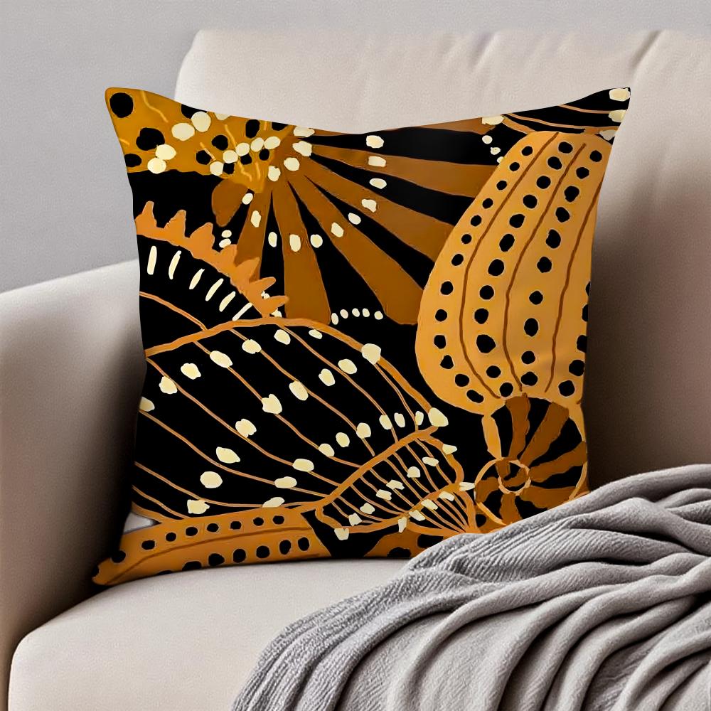 Creative Abstract Illustration Art Cushion Cover Pillowcase Antidustmite Invisible Zipper Short Plush Sofa Cushion